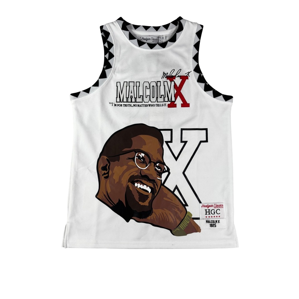Headgear Classics Malcolm X For The Truth Youth Jersey White Size Medium NWT
